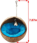 2 Pack Natural Coconut Shell Bird Nest with Pads for Small Parrots - Image 6