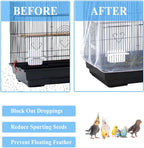White universal bird cage cover showing elastic drawstring adjustment