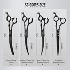 Purple Dragon 7 inch pet shears showing the manual adjustable tension screw detail.