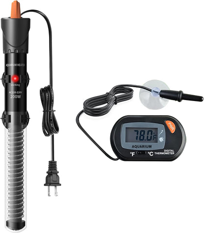 HiTauing Aquarium Heater 25W/50W/100W/200W/300W, Adjustable Knob Fish Tank Heater with Digital Thermometer, Submersible Betta/Turtle Tank Heater for Freshwater and Saltwater Tanks - Image 10