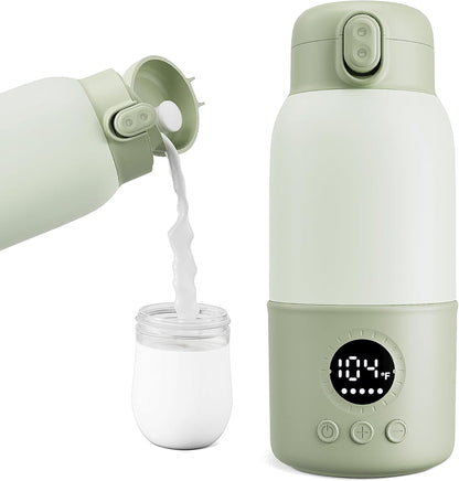 Haslife portable bottle warmer in sage green with digital display