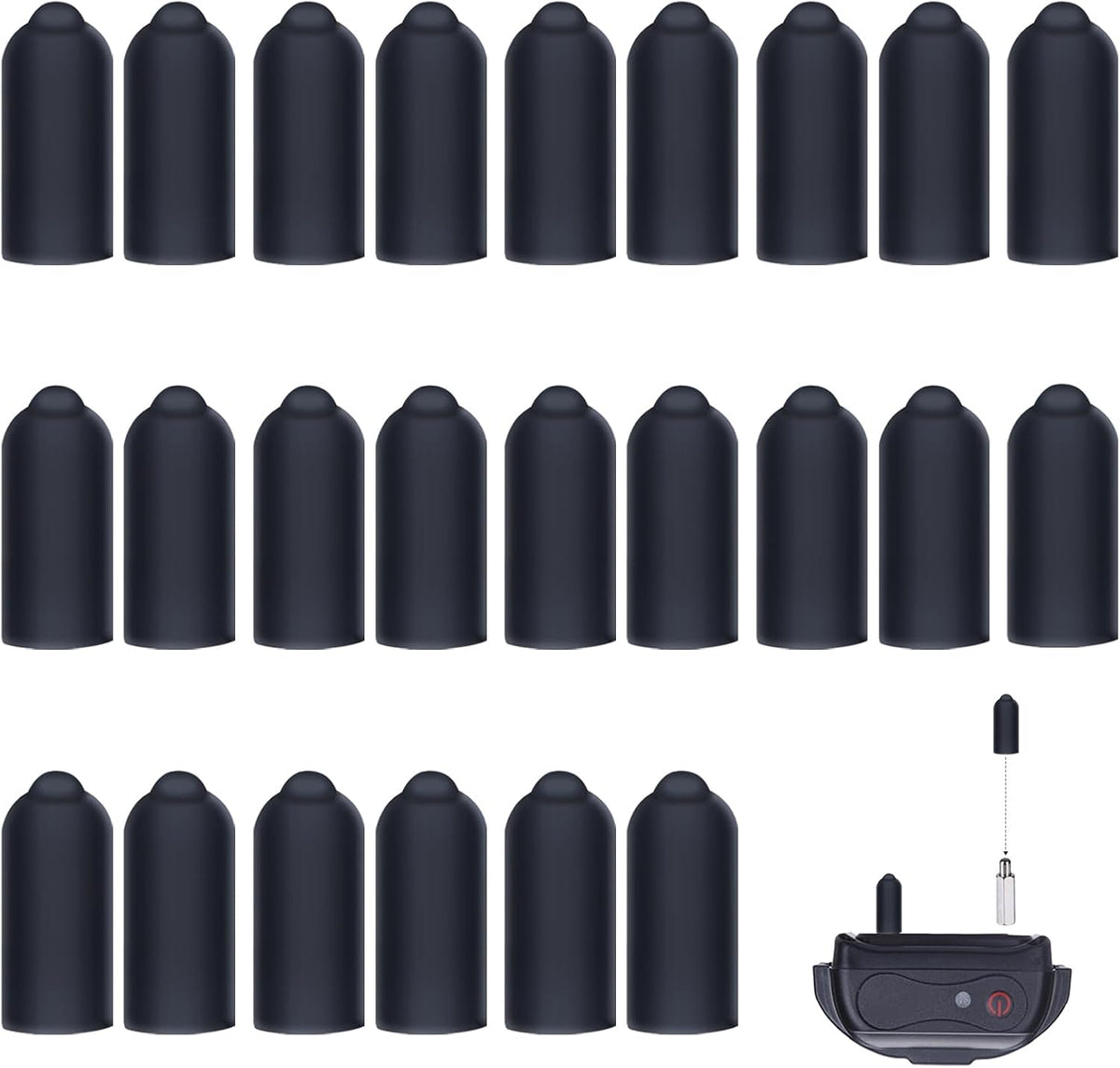 Shock Collar Rubber Tips for Dog,24 Pieces Column Conductive Rubber Sleeve Prong Collar Cover Training Collar Replacement Parts for Dog Shock Collar Prongs or Anti Bark Collars (13 mm) - Image 9