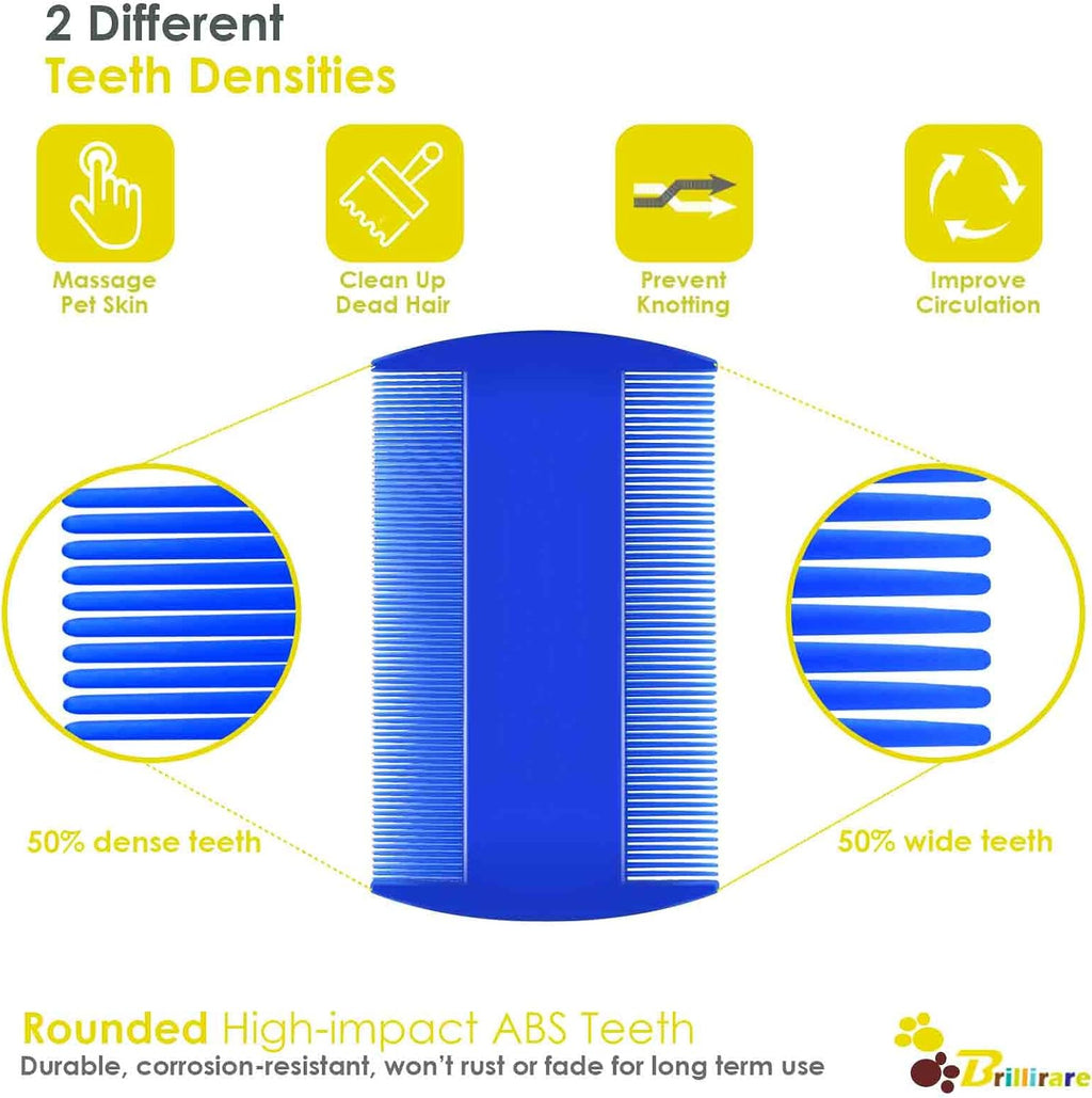 Brillirare stainless steel pet combs demonstrating the rust resistant durable design for dogs and cats.