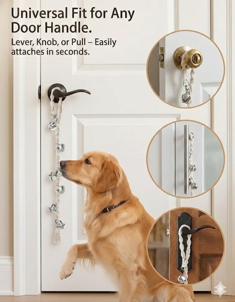 Ginidear dog doorbell hanging on home door