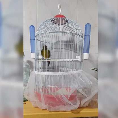 Washable universal parrot cage skirt debris control protector