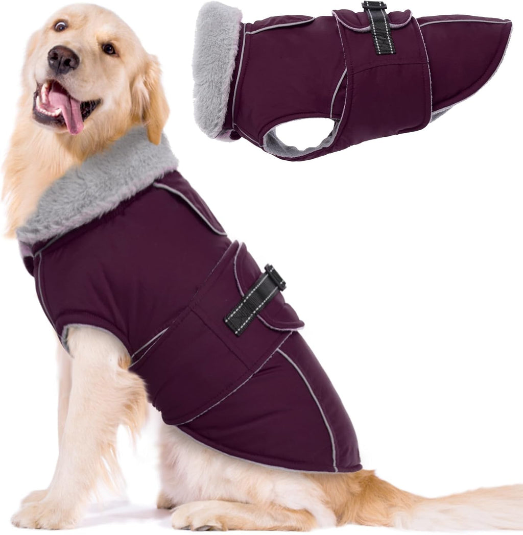 Lelepet Dog Coat Waterproof Dog Jacket Reflective Fleece Vest with Adjustable Buckle & Leash Hole Windproof Cold Weather Coats for Small Medium Large Dogs, Warm Hunting Vest, Orange, XXL - Image 13