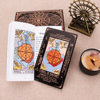 Close up of Kledery tarot card artwork and zodiac symbols