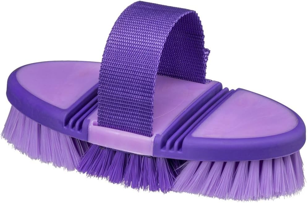 Tough 1 Great Grips Flex Finishing Brush front view horse grooming tool