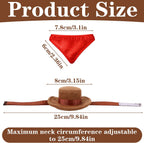 Adjustable lizard cowboy hat and red bandana scarf set for geckos