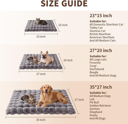 SOMAHE Cat Bed Mat, Soft Plush Faux Fur Kneading Pet Bed, Machine Washable Cat Sleeping Pad for Indoor Cats & Kittens, Non-Slip Fluffy Cat Rug for Couch Sofa Floor, 23x15 Inch Grey - Image 9