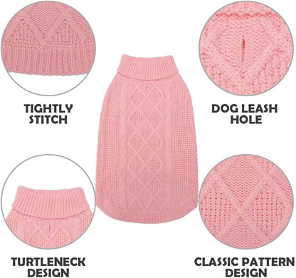 Premium acrylic knitted jumper for dogs showing back length detail