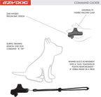 Hands free finger clicker for dogs showing the adjustable wrist strap design.