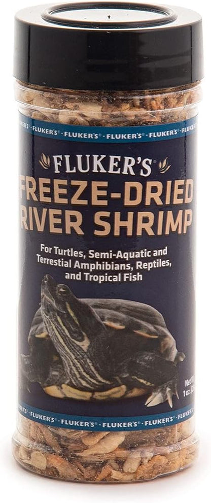 Fluker's Freeze Dried River Shrimp 1 Ounce front view bottle packaging