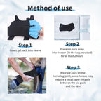 Full coverage horse leg wrap design showing ankle and hoof protection