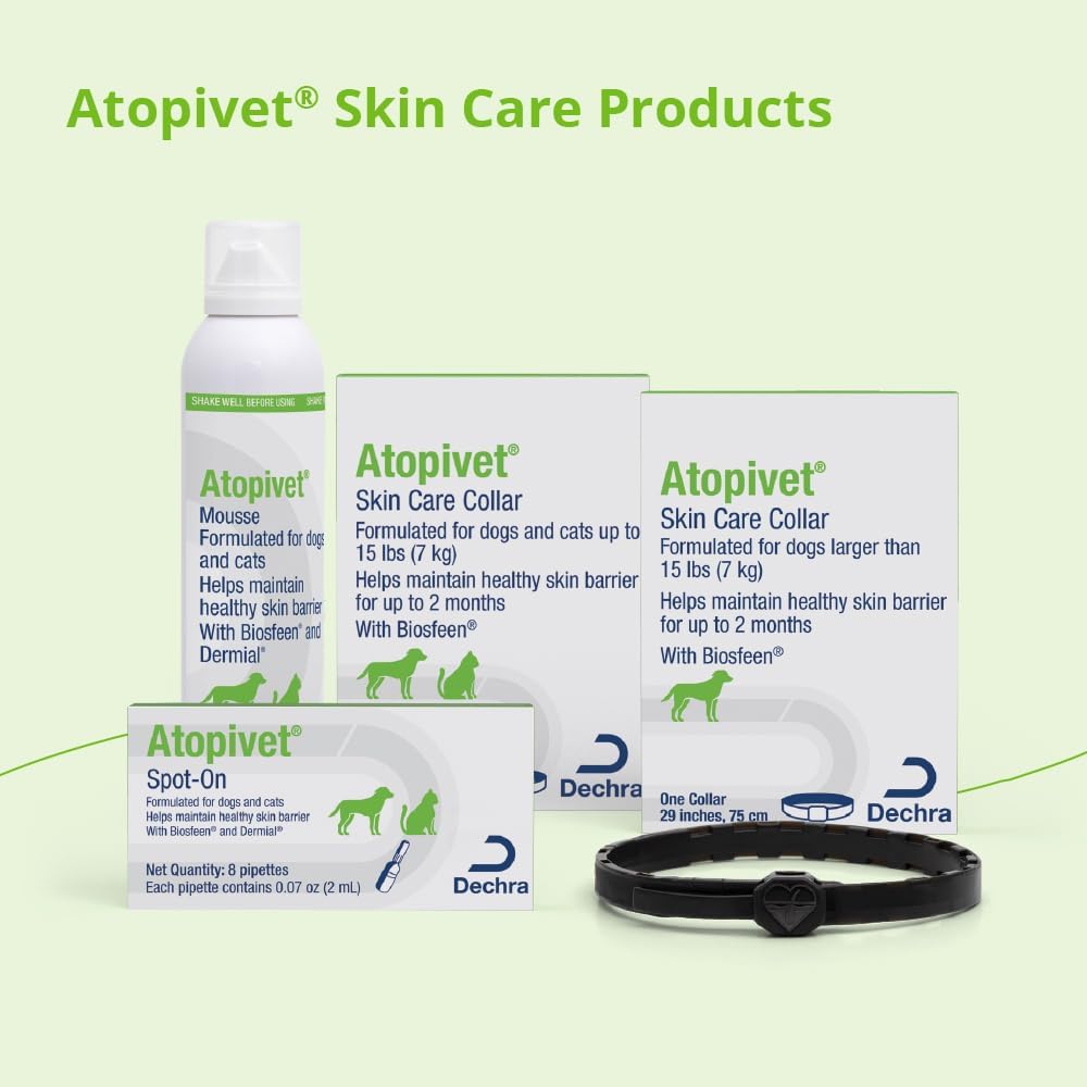 Atopivet veterinary skin hydration collar out of packaging demonstrating flexible design.