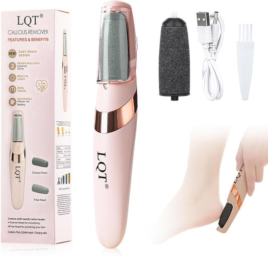 LQT Electric Foot File pink rechargeable device front view