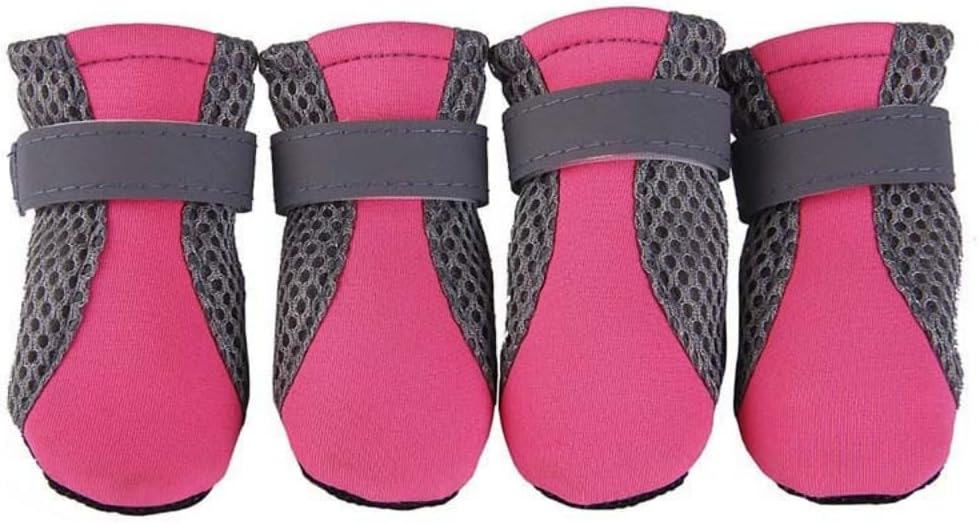 Pieces Nonslip Dog Mesh Boots, Reusable Anti-Slip Pet Rain Boots with Reflective Stripe, Adjustable Soft Sole Dog Paw Protectors for Outdoor(S,Black) - Image 9