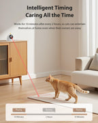 Rechargeable cat laser pointer toy with USB charging cable attached.