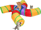 EGETOTA Cat Tunnel for Indoor Cats Large, with Play Ball S-Shape 5 Way Collapsible Interactive Peek Hole Pet Tube Toys, Puppy, Kitty, Kitten, Rabbit (Blue & Black) - Image 15