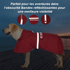 Koogal dog rain poncho folded into portable bag feature
