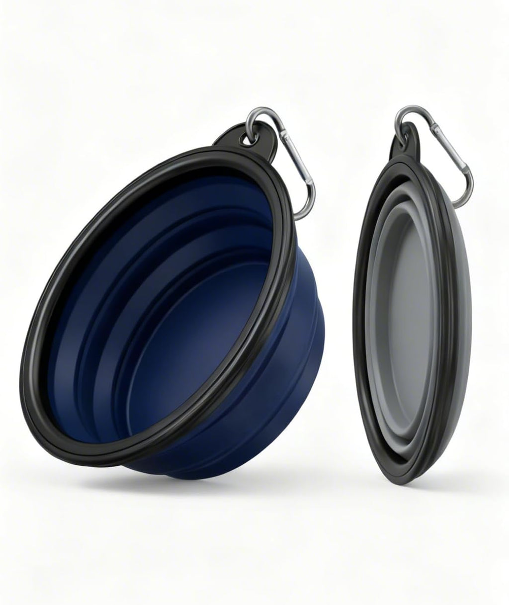 Collapsible Dog Bowls for Travel, 2-Pack Dog Portable Water Bowl for Dogs Cats Pet Foldable Feeding Watering Dish for Traveling Camping with Carabiners, BPA Free (Grey&Black, Small (Pack of 2)) - Image 12