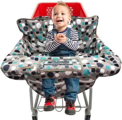 PandaEar shopping cart cover for baby front view polka dot pattern