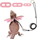 Adoggygo Bearded Dragon Leash Harness pink wing design front view