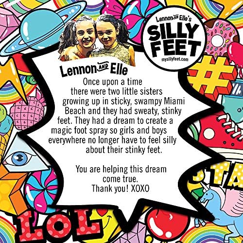 Silly Feet bottle showing bubble gum flavor and kid-safe formula