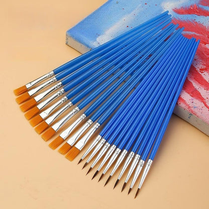 Complete thirty piece professional artist paintbrush collection displaying various sizes for arts and crafts