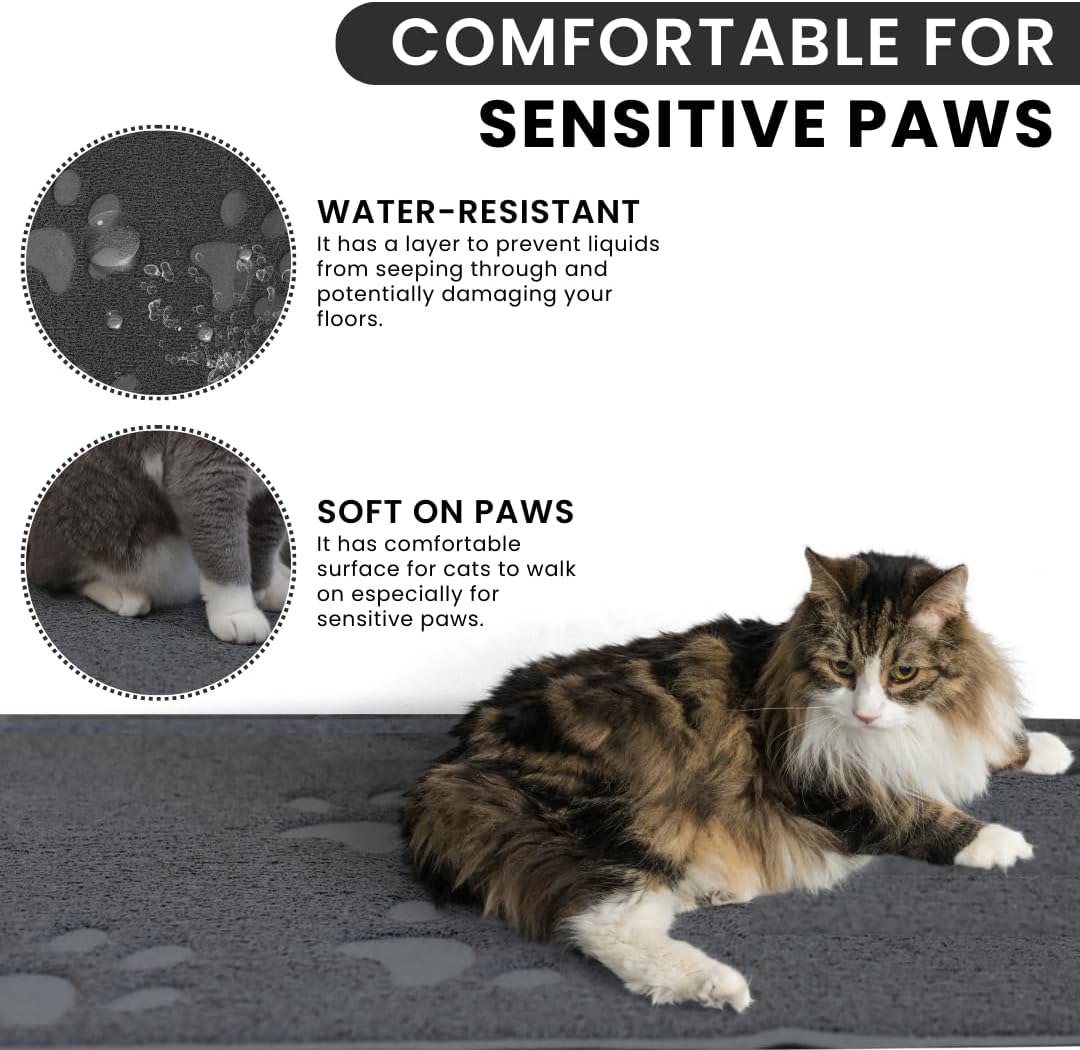 Andalus Brands Small Cat Litter Mat showing non slip backing texture on tiled floor