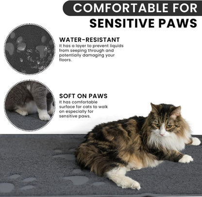 Andalus Brands Small Cat Litter Mat showing non slip backing texture on tiled floor
