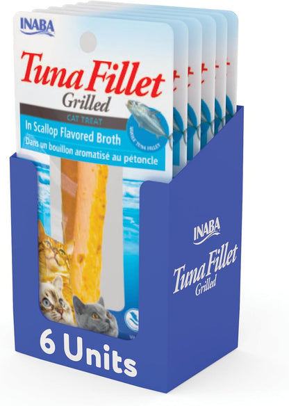 INABA Premium Grilled Tuna Fillet Cat Treats with Vitamin E and Green Tea Extract, 0.52 Ounces Each, Pack of 10, Variety Box - Image 13