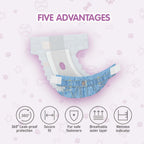 Close up view of the color changing wetness indicator on COCOYO pet diapers