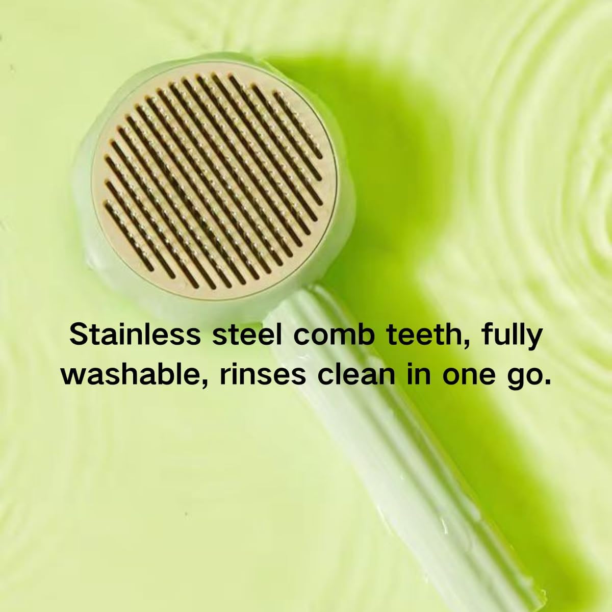 Small pet deshedding tool layout with packaging details for rabbits