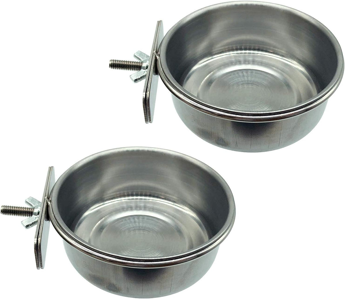Tfwadmx Bird Feeding Dish Cups Parrot Food Bowl Clamp Holder Coop Cup, 2PCS Bird Cage Water Bowl for Parakeet African Greys Conure Cockatiels Lovebird Budgie Chinchilla - Image 9