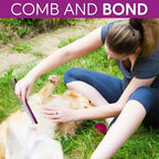 Dual-spaced stainless steel teeth on Comfecto dog grooming comb