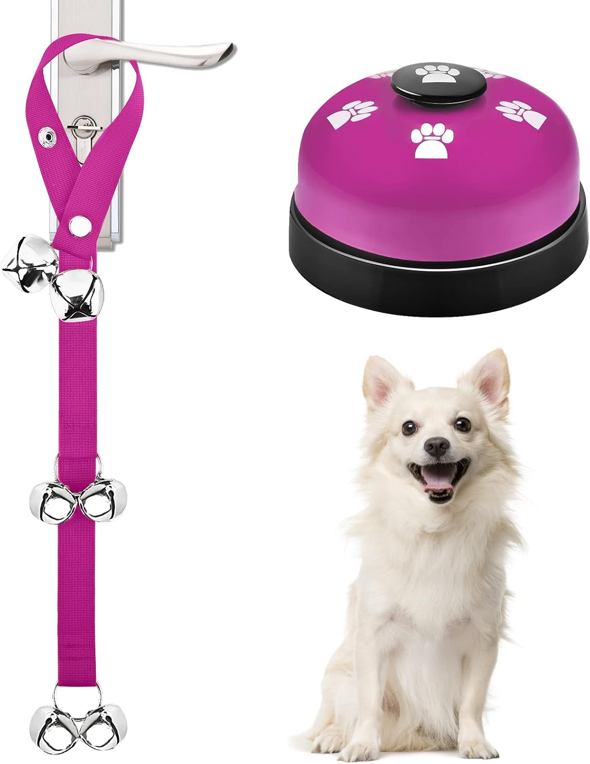 2 Pack Dog Doorbells, Pet Training Bells for Go Outside Potty Training and Communication Device Large Loud Dog Bell Cat Puppy Interactive Toys Adjustable Strap Door Bell - Image 12