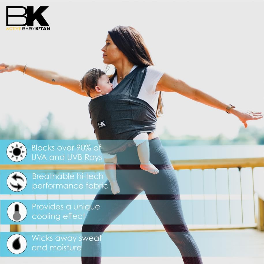 Back view of the Baby K'tan wrap displaying the ergonomic cross-loop support band