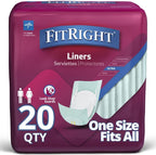 Medline FitRight Plus Liners front packaging view showing 80 total count