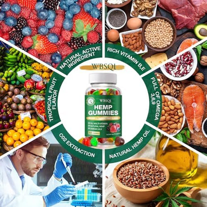 Wbsql hemp gummies vegan organic dietary supplement