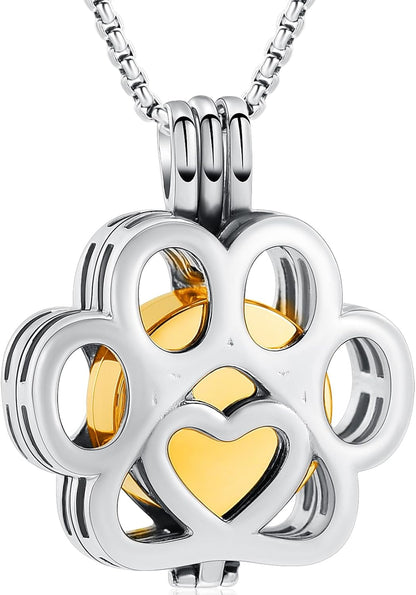 Oinsi Pet Cremation Jewelry For Ashes For Dog/Cat Paw Stainless Steel Memorial Locket Urn Necklace Inside Mini Case Keepsake Cremation Jewelry Women Men - Image 14