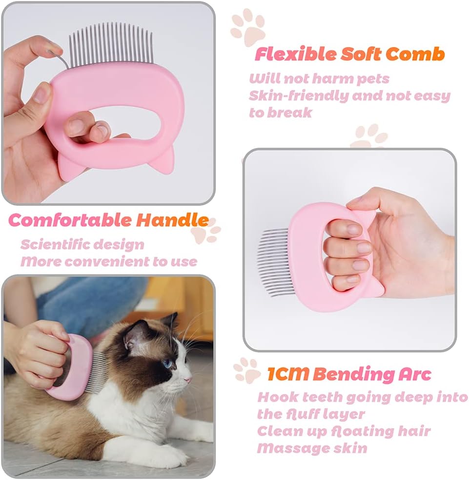 Close up of Ameliade pet massage comb for long hair