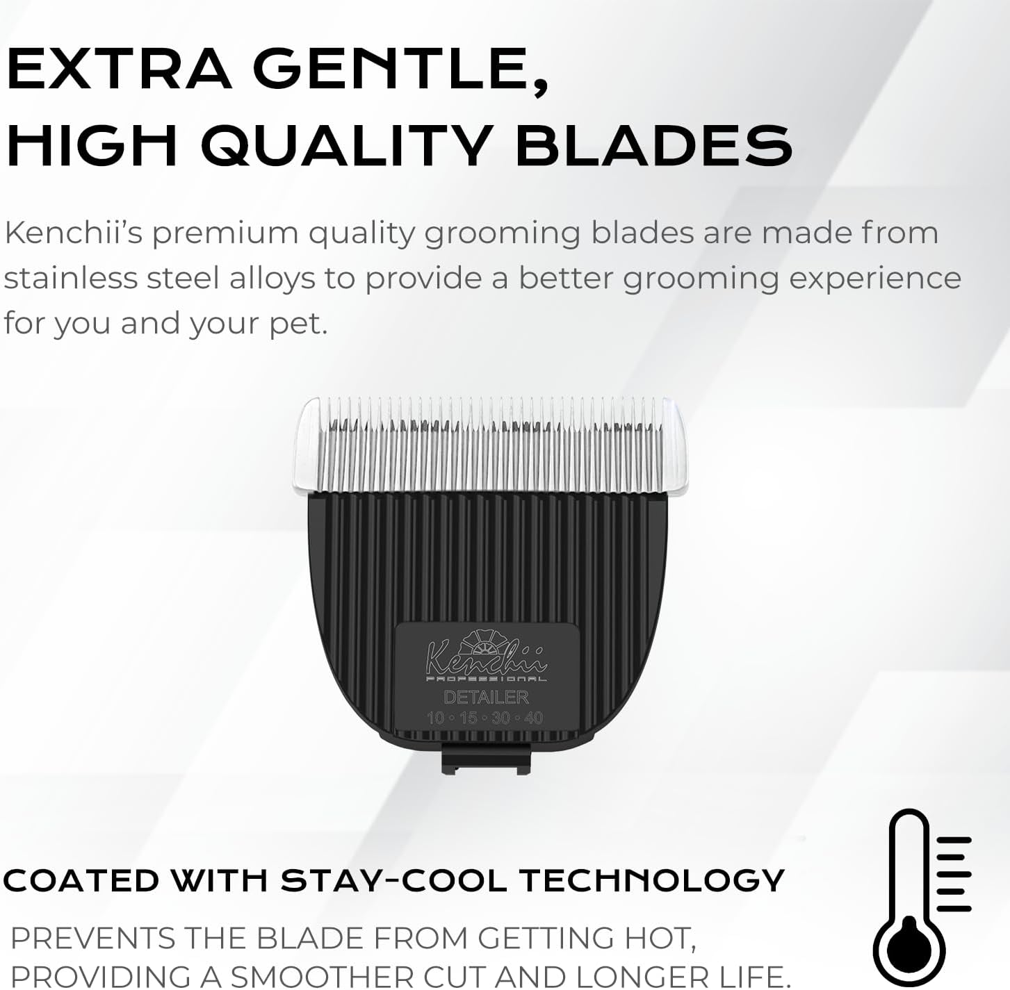 Side profile of the USA imported Kenchii Flash premium detailer hair cutting attachment