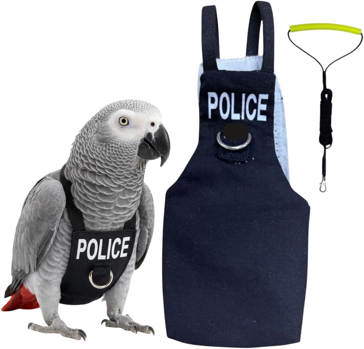 Copfeu bird diaper flight suit front view with police print