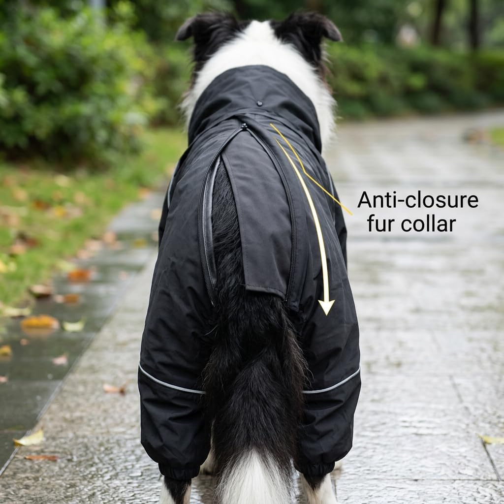 TOBOSS outdoor pet jacket in black color for large male dogs