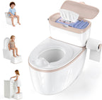 Basece 3-in-1 toddler potty training toilet in brown front view
