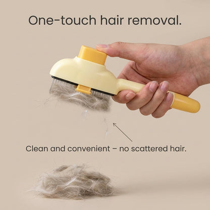 Close up of Xosjska pet comb bristles for fur removal