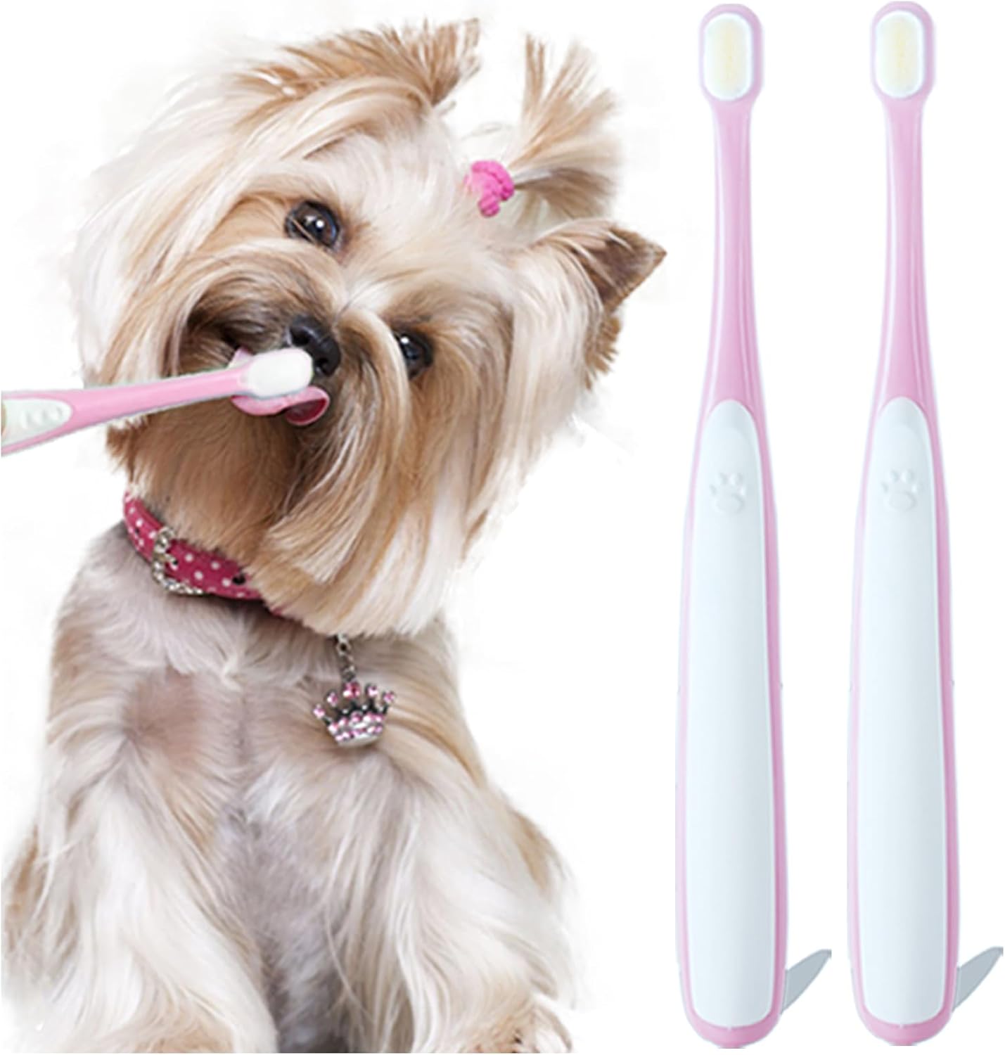 Small Dog Toothbrush, Cat & Puppy Tooth Brushing Kit, Ultra Soft & Mini Head Tooth Brush for Kitten & Tiny Pet, Doggy Toothbrushes Deep Dental Teeth Cleaning, Soft Bristles, 2 PCS - Blue - Image 10