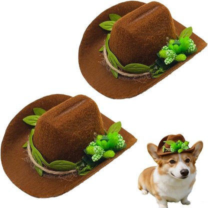 2Pcs Chicken Hats for Hen, Small Animal Pet Hat with Adjustable Elastic Strap and Decoration Tiny Cowboy Hat for Chicken, Hamster, Parrot, LXLVOUEG - Image 9