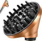MAYCREATE large diffuser attachment gold front view showing interior air holes and extended prongs for curly hair